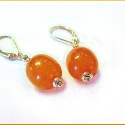 Fine Jewelry 14kt Gold and Genuine Amber Pierced Earrings